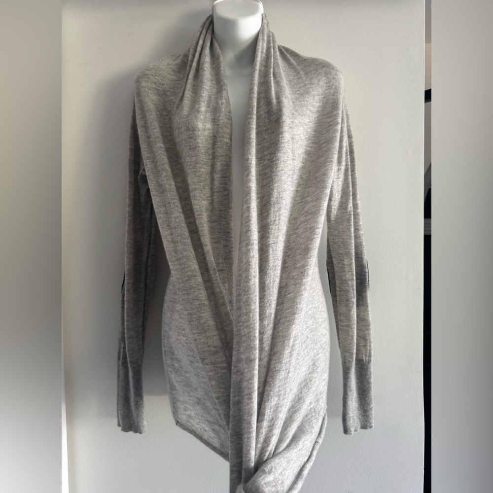 Club Monaco Heather Gray Draped Open-Front Women's Cardigan